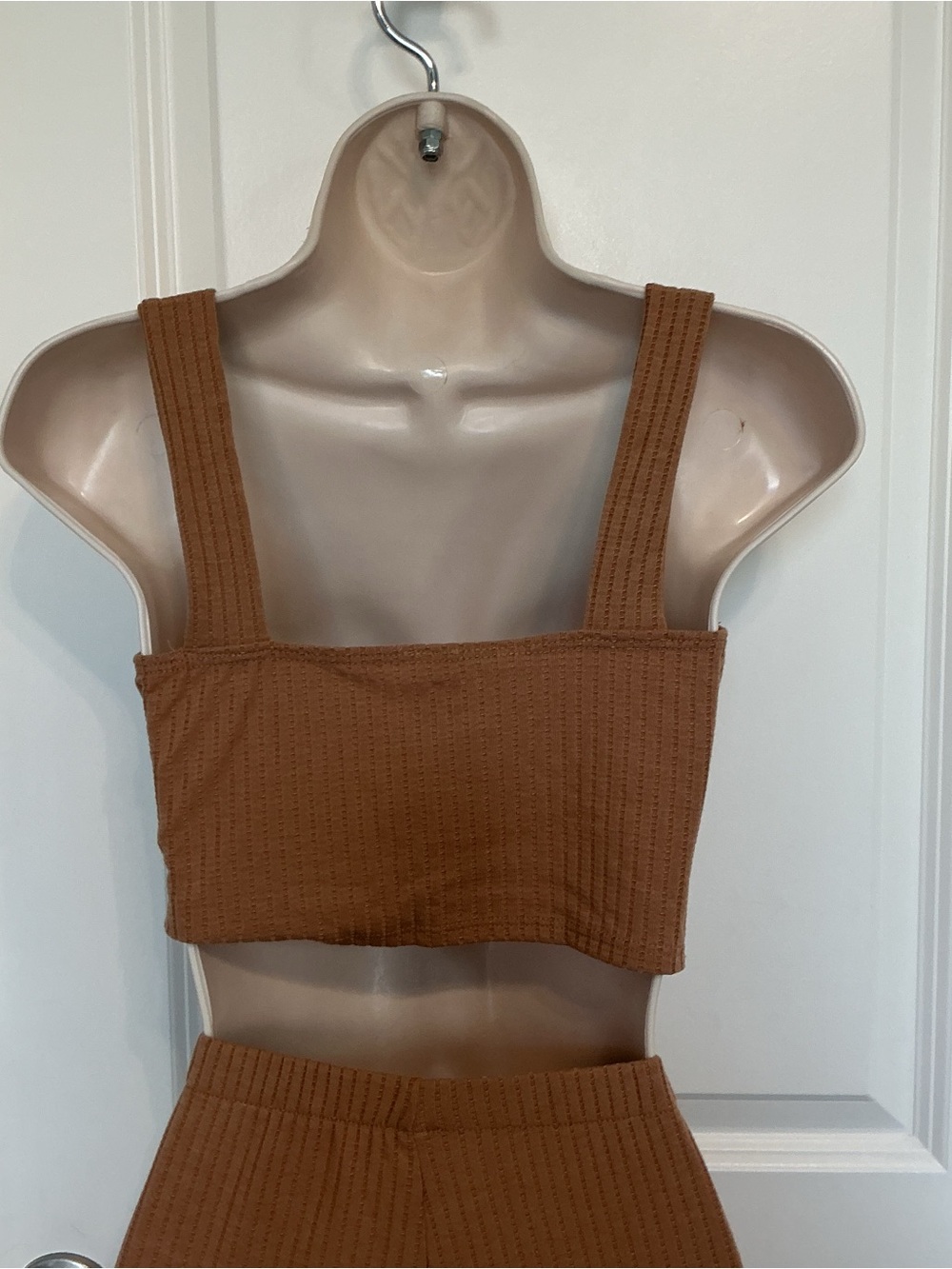 NWT I Love Joah 2 Piece Brown Ribbed Halter and Pants Stretch Comfy Summer Beach - Picture 4 of 12